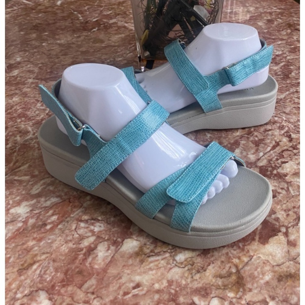 New Vionic‎ Nuala Women's Blue Adjustable Platform Wedge Sandals Size 10, $79.94